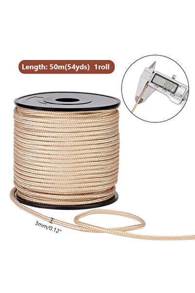 Choice حبل نايلون بلون حرير الذرة بطول 54 ياردة، خيط مظلة، خيط ستائر دائرية م...