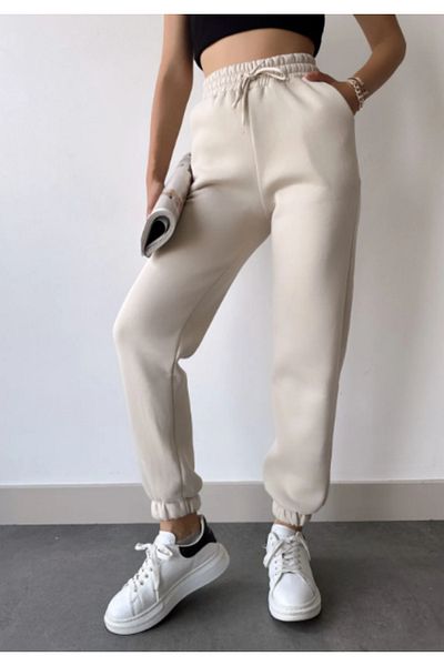 VivaJoy Φούτερ Ecru Jogger 3 Thread Raster