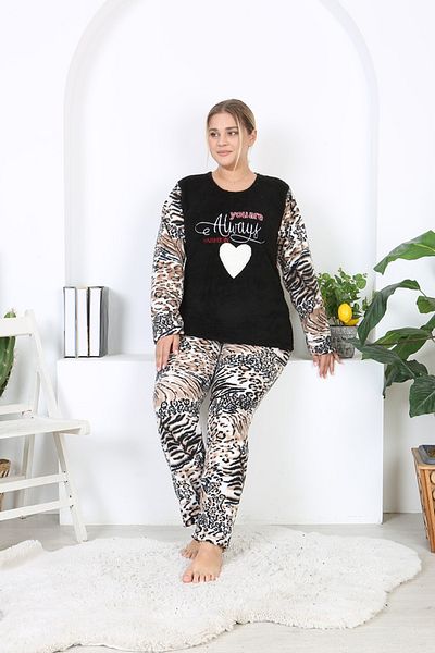 Pyjama Familya Γυναικείο Σετ Πυτζάμες Fleece Plus Size