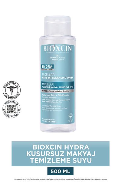 Bioxcin Hydra Micellar 500 ml Makeup Cleansing Water - Hyaluronic, Aloevera, Panthenol Flawless