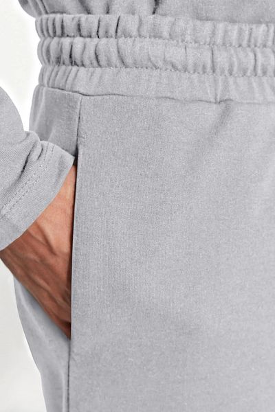 Trendyol Collection Ανδρικό σετ Πιτζάμες Γκρι Πλεκτό - TMNAW24PT00029 με λεπτομέρεια ετικέτας