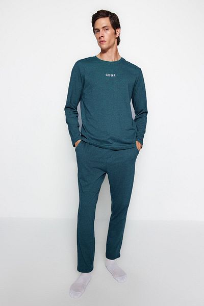 Trendyol Collection Σετ Πιτζάμες Πλεκτές Πιτζάμες Ανδρικές Πιτζάμες με στάμπα κανονικής εφαρμογής - TMNAW24PT00005