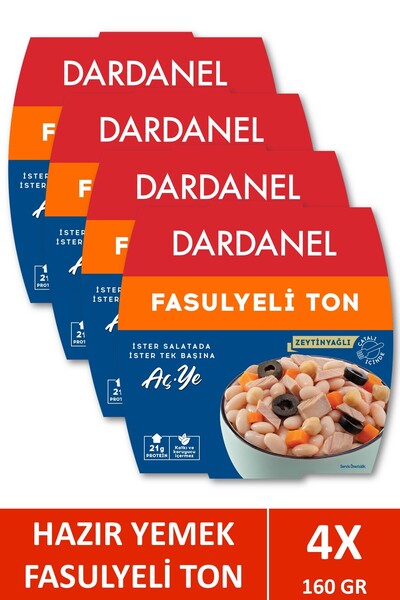 Dardanel Aç Ye Fasulyeli Ton Balığı 160 gr X 4 Adet