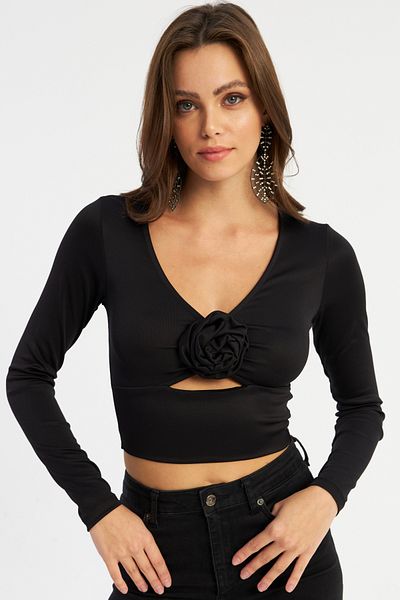 Cool & Sexy Dámská blůza Black Rose Detailed Window Bluse Ayd378