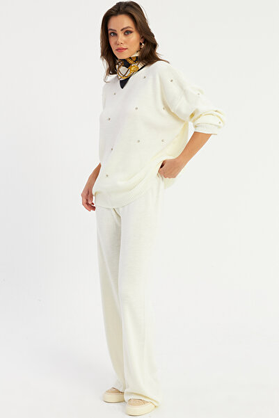 Cool & Modest Bézs női szett - kő részletes alsó és felső szett MYİL10