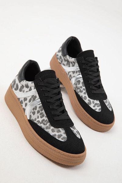 SOHO Black-Leopard Women's Sneaker 19923