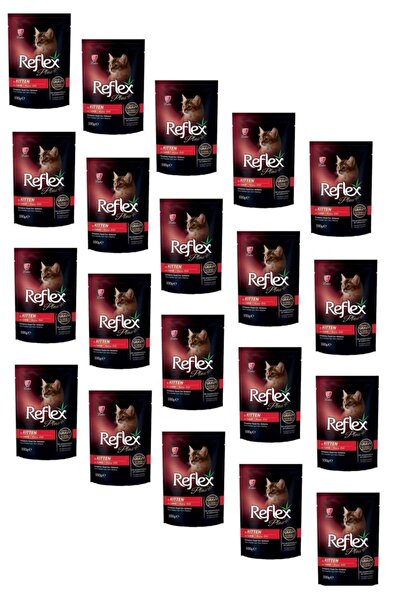 Reflex Plus Pouch Kitten Kuzu Etli Soslu Yavru Kedi Yaş Mama (20 Adet)