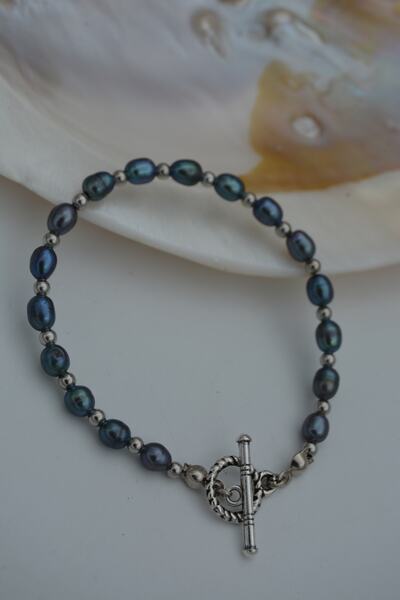 Stoneage Jewellery Siyah Arpa Inciden Bileklik