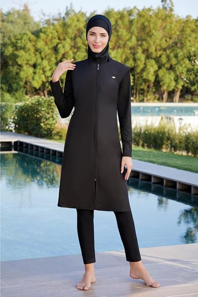 Adasea Μαγιό 1250 Battal Black 2 τεμαχίων Hijab Design