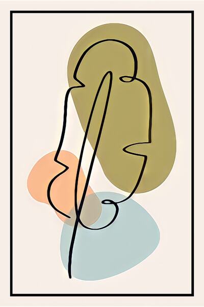 hediyeniburadabul Hbb Art Collection Abstract Design Wooden Painting/Poster