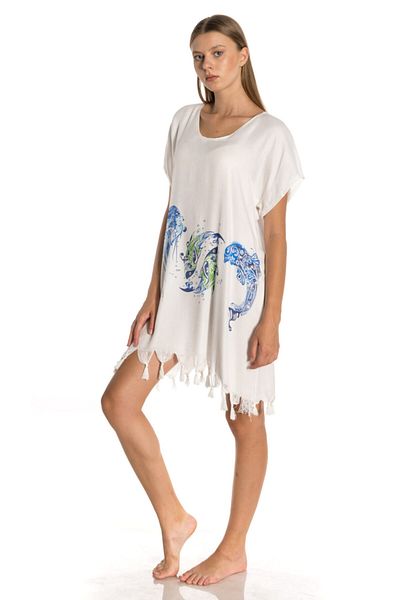 Dokubba Φόρεμα Peshtemal Beach And Poncho Summer Thin Woven - Ocean
