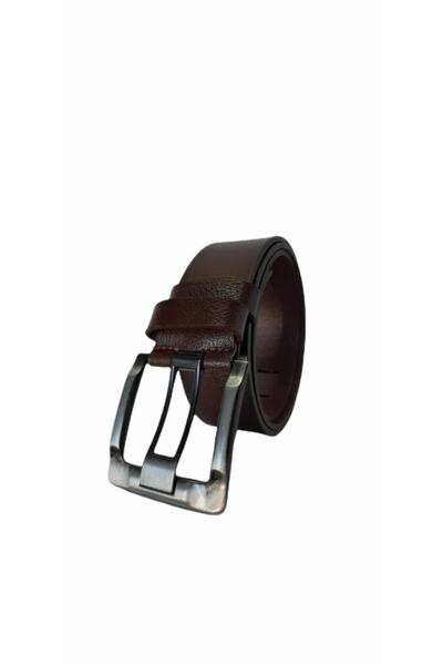 Kar-Pa حزام جينز بني سميك بطبقة واحدة من الجلد الطبيعي بنسبة 100% بطول 4.5 سم