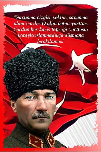 hediyeniburadabul Mustafa Kemal Atatürk Written Wooden Painting/Poster