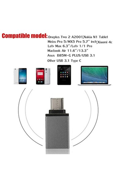 Upjaks Usb 3.1 Type-c Otg Çevirici Usb C Otg Samsung S8 Lg G5 General Mobile Gm 5 Plus Macbook