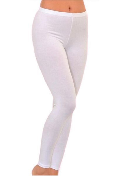 KOTA Women's Plain Patternless Long Ladies High Waist Combed Cotton Tights Trousers