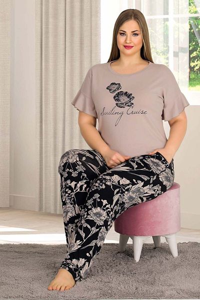 quilling Plus Size Lady 10809 Battal Pajama Set