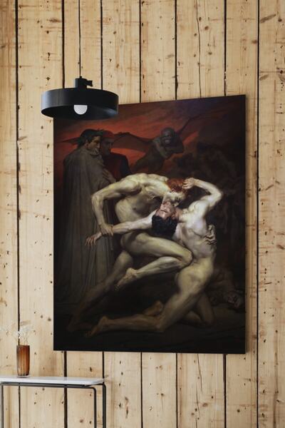 BiTablom William Adolphe Bouguereau - Dante Ve Virgil Cehennemde Kanvas Tablo