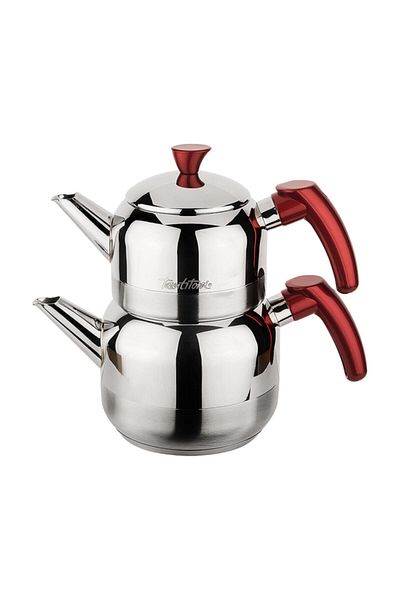 Tantitoni Red Athena Mini Size Stainless Steel Teapot Set 650/1150ml