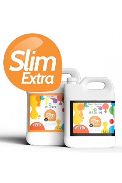 Resinin Slim Extra 7500 Gr A+b Ekstra Sararma Dirençli Ultra Şeffaf Epoksi Re...