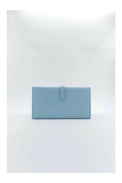 efnanstore Portofel de damă Baby Blue cu cataramă din piele moale și compartimente multiple