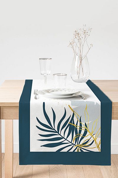 Realhomes Runner modern din piele intoarsa cu imprimare digitala cu design special