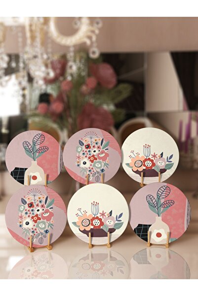 Realhomes 6'lı Renkli Zemin Saksı Özel Tasarımlı Supla & Servis Altlığı