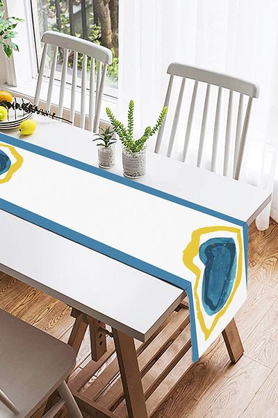 Realhomes Runner modern din piele intoarsa cu imprimare digitala cu design special