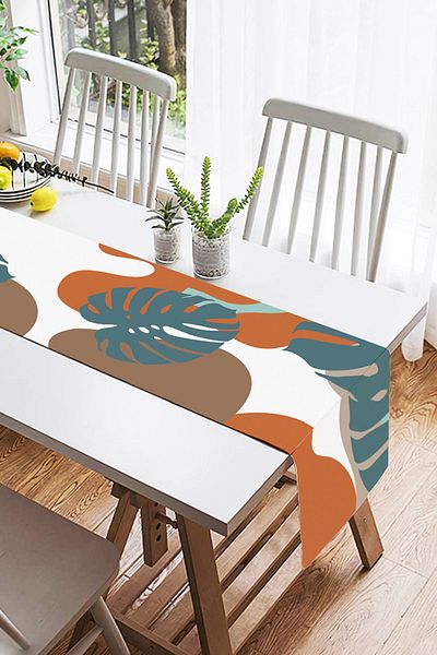 Realhomes Ψηφιακό τυπωμένο διακοσμητικό δρομέας σουέτ με χρωματιστό σκηνικό τροπικό σχέδιο φύλλων