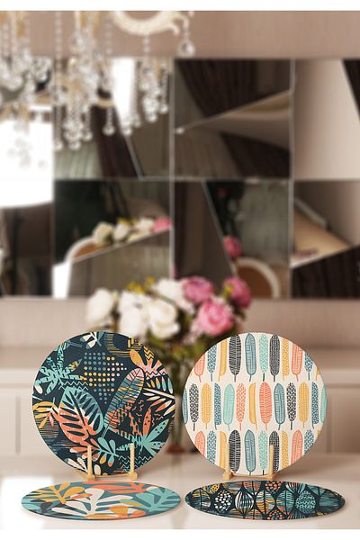Realhomes 4 bucăți Imprimat digital Șormul de loc modern Supla