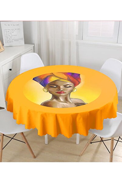 Realhomes Спеціальний дизайн круглого скатертини з африканським жіночим мотив...