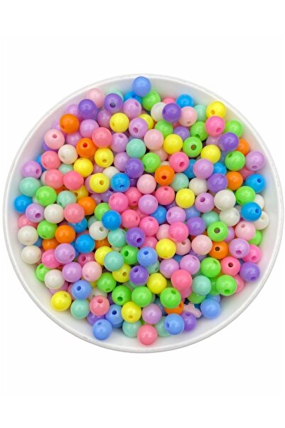 Hedef Bijuteri 25 جرام 8 مللي متر خرز بلاستيكي مستدير مختلط الألوان ، خرز لصنع المجوهرات (25 جرام ، ~ 95 قطعة)