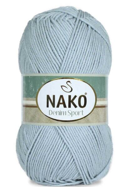 NAKO 1946 Model Denim Sport - Ice Gray Cotton, 100g Knitting Yarn