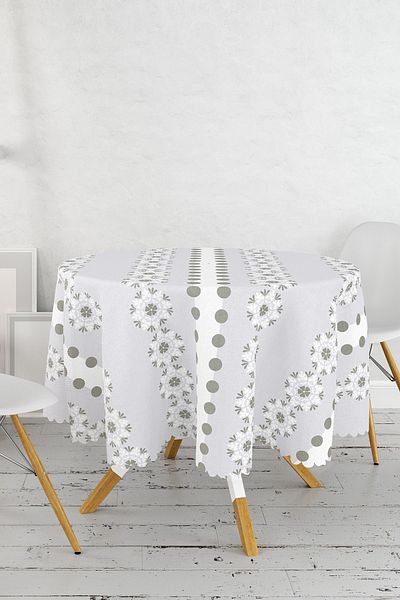 Realhomes Față de masă rotundă modernă cu imprimare digitală cu design special - diametru 140 cm