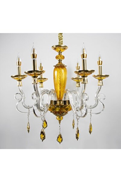 Mutlu Avize Salon,oturma Odası Cam Kol 6 Lı Bal-şeffaf