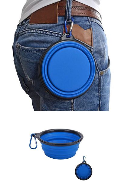 Buffer 2 Pieces Foldable and Portable Cat-Dog Food and Water Bowl Pet Useful Toy