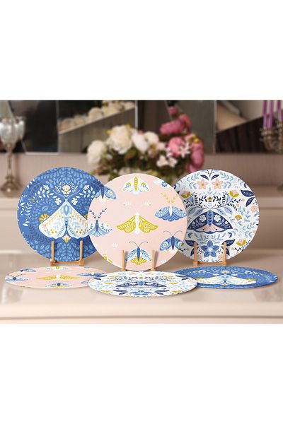 Realhomes Încărcător și pat de loc cu design special Butterfly din 6 piese