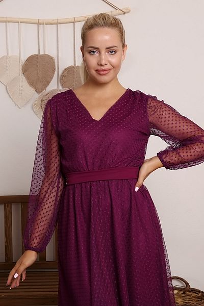 MACFLY Belted V Polka Dot Tutu Dress