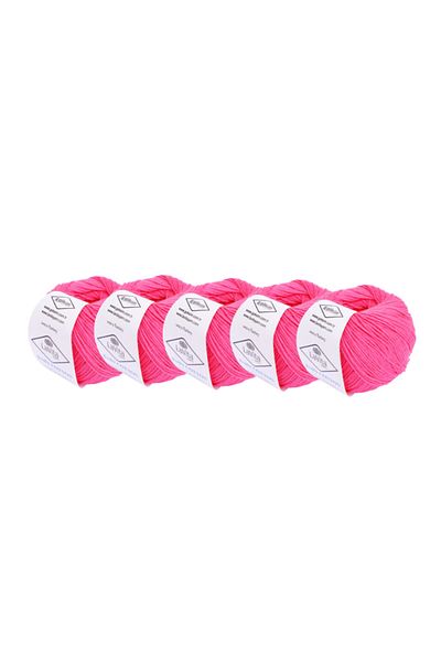 LaVita Yarn Βρεφικό βαμβάκι 50 gr Amigurumi, Punch, Πλεκτό νήμα χειρός 5 Συσκευασία Taka Yarn (DARK FUSIA-4139)
