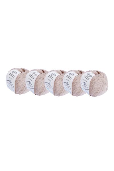 LaVita Yarn Baby Cotton 50 gr Amigurumi, Punch, Hand Knitting Thread, 5 Pack Taka Yarn (MEDIUM BEIGE-1036)