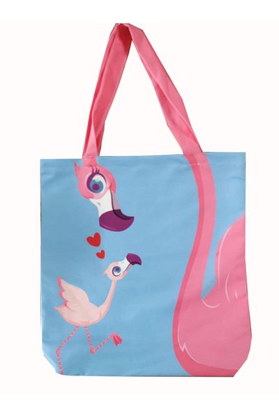 Alkan Homes Flamingo Patterned Beach Bag
