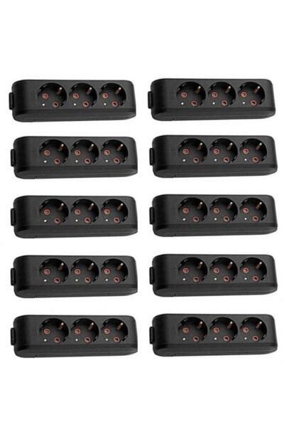 VİKO 3'lü Topraklı Çocuk Korumalı Klemensli Grup Priz Kablosuz 10 Adet