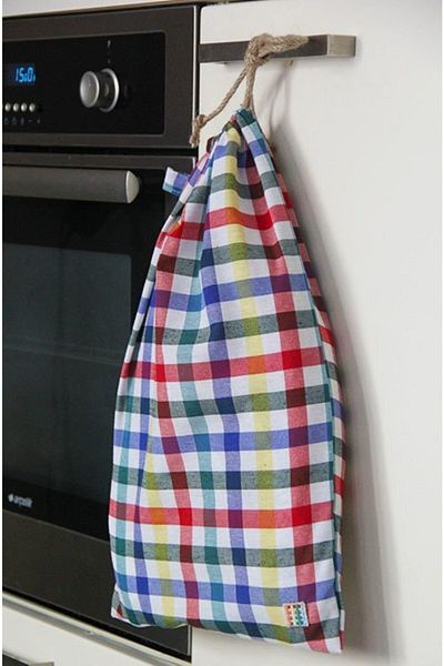 Çizgikare Colorful Checkered Bread Bag