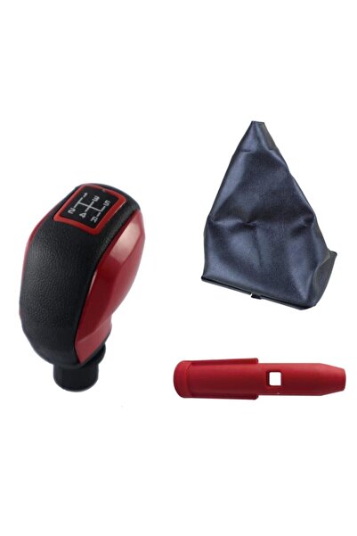 Genel Markalar Fiat Uno Spor Vites Topuzu Ve Vites Körüğü Takım Kırmızılım Mo...