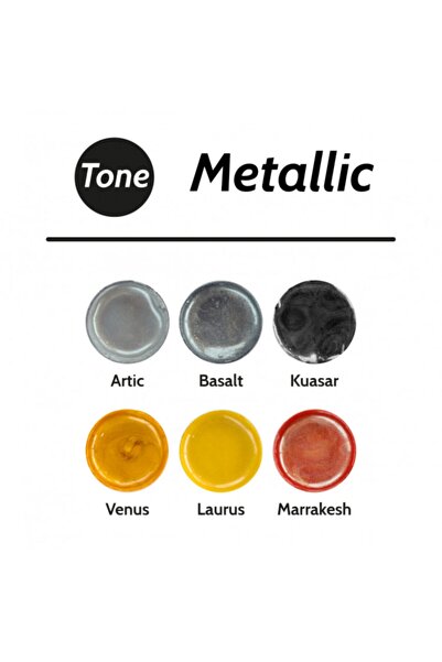 Resinin Tone Metallic Epoksi Renk Pigmenti Seti Metalik Renkler 6x25 Ml