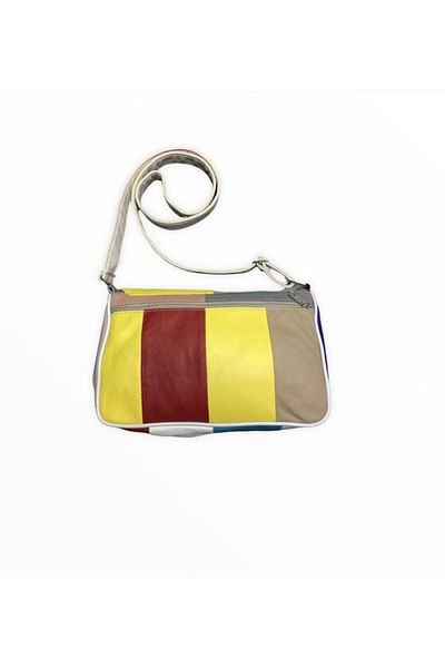 NahitaTyana Geantă de umăr multicoloră din piele naturală