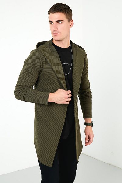 Buratti Slim Fit Hooded Cotton Knitted Cardigan Men's Cardigan 5896595