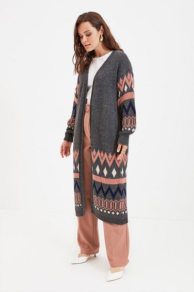Trendyol Modest Cardigan - Gray - Regular fit