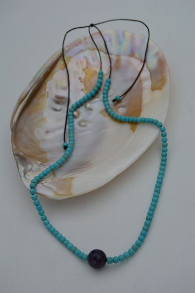 Stoneage Jewellery Lapis Lazuli and Turquoise Natural Rhinestone Necklace