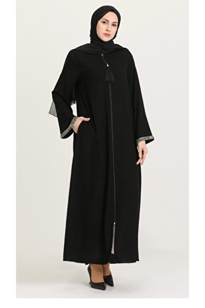 modahazal المرأة حجم كبير كم حجر سحاب Ferace 2005-01 أسود