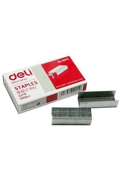 Deli دبابيس دباسة Deli E0015 مقاس 23/10 علبة من 10 قطع